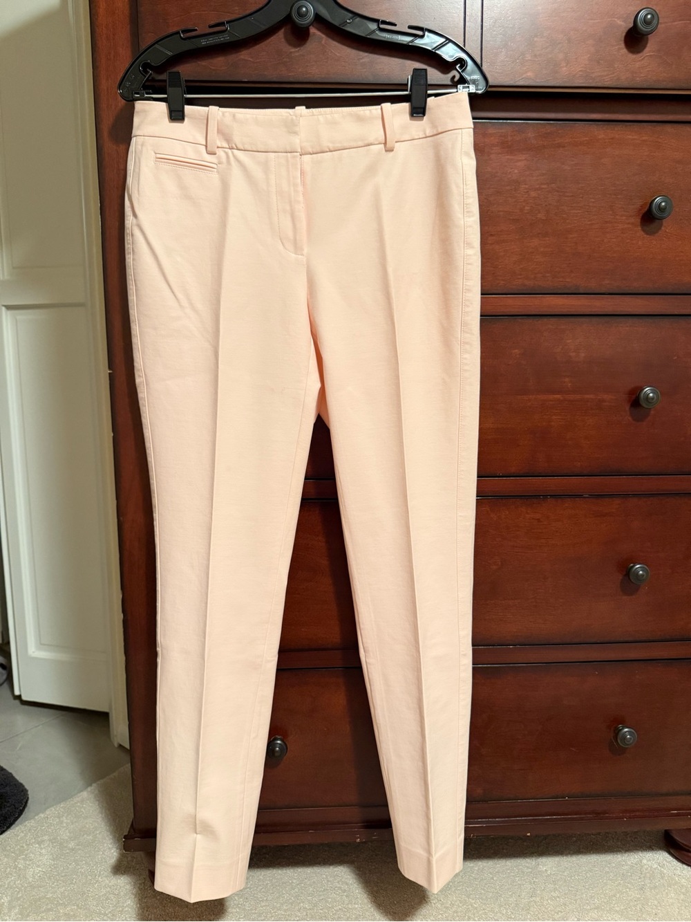 White House Black Market Pink/Peach Straight-Leg Tailored Pants